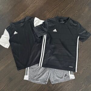 Adidas Kids Black and Gray Jersey Set